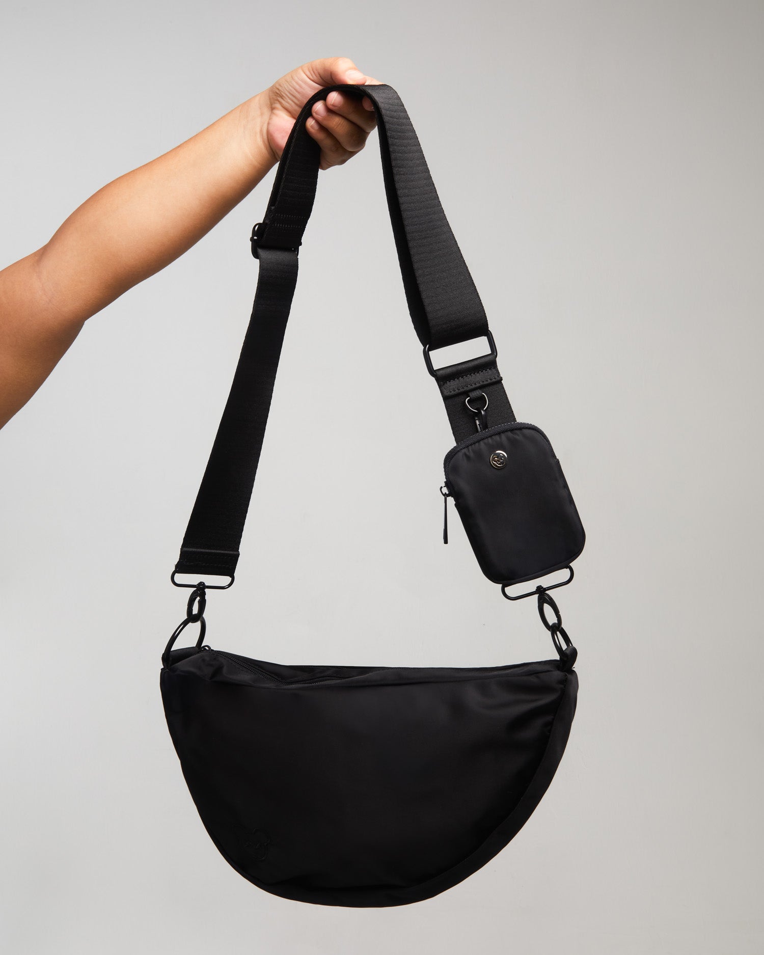 Black Crossbody Compact Diaper Bag | Sling Diaper Bag