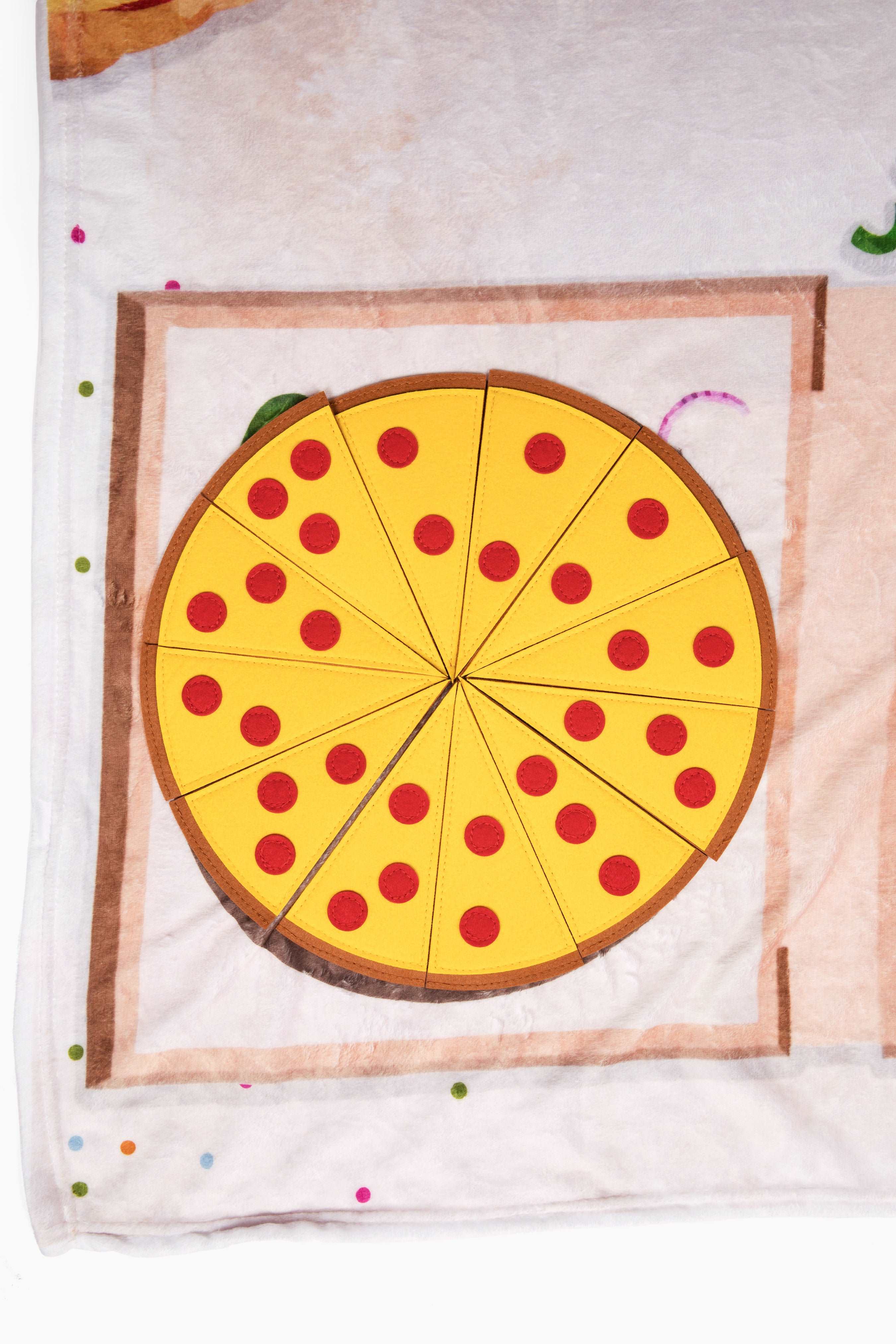 monthly milestone baby blanket - pizza theme